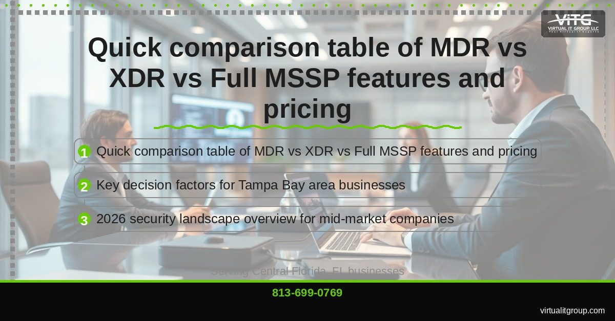 MDR vs XDR vs Full MSSP Coverage: 2026 Buyer's Guide for Central Florida Mid-Market Businesses | Central Florida IT Services